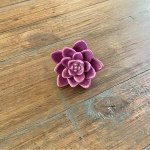 Nora Fleming Purple Ceramic Succulent flower